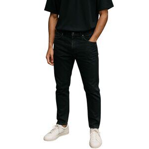 Levi Strauss Signature Skinny Midrise Straight Leg 20 Black Denim Jeans-36x27